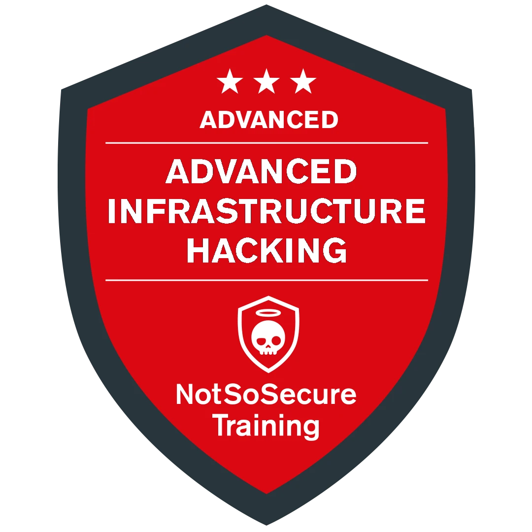 Advanced Infrastructure Hacking certification badge