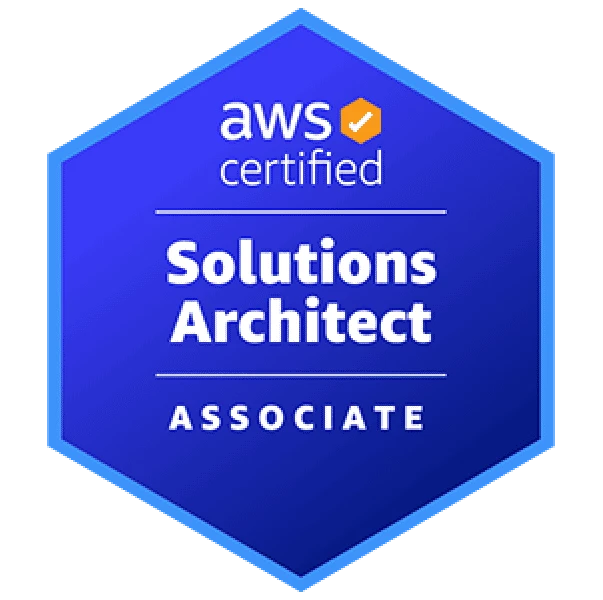 AWS Solution Architect Associate certification badge